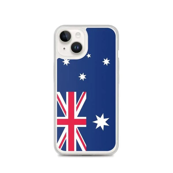 Telefonfodral – Australiens flagga – Kompatibel med iPhone 14 – Mjuk case – Slitstark och stöttålig - Silikon - Pixelforma