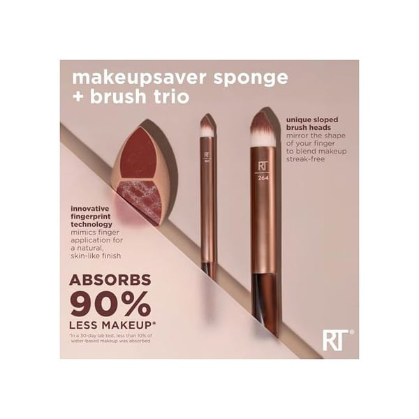 Makeup svamp - MAKEUPSAVER - Sæt med 3 multicolor - Pensel etui - Kompatibel med væsker & cremer