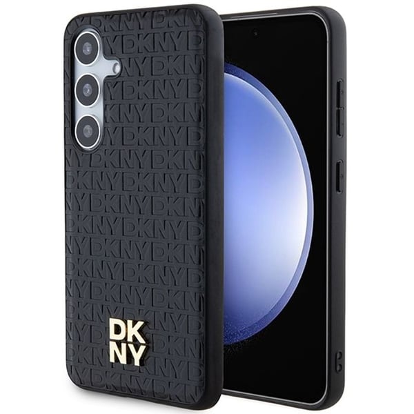 Samsung Galaxy S24 Plus-fodral - DKNY Lädermönster Metallogo MagSafe (DKHMS24MPSHRPSK) - Svart