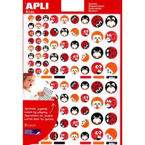 Apli Agipa - Runda djurklistermärken x 312