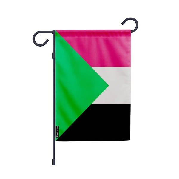 Trädgårdsflagga från Sudan – 32 x 47,5 cm – Hållbar Polyester – Horisontellt Format – Utomhus – Pixelforma