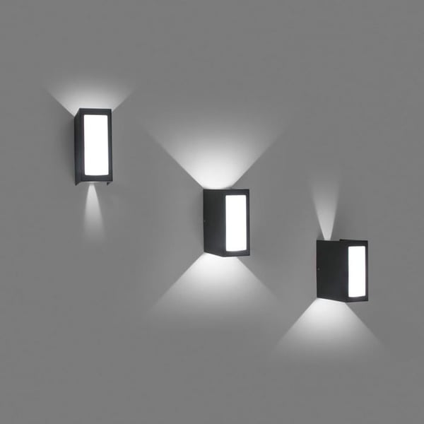 Trädgårdsvägglampa - FARO - Log - LED - Mörkgrå - Utomhus