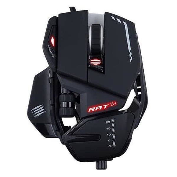 MADCATZ RAT 6+ Svart trådad spelmus - 11 knappar - LED RGB - 12000 DPI - Pixart PMW3360