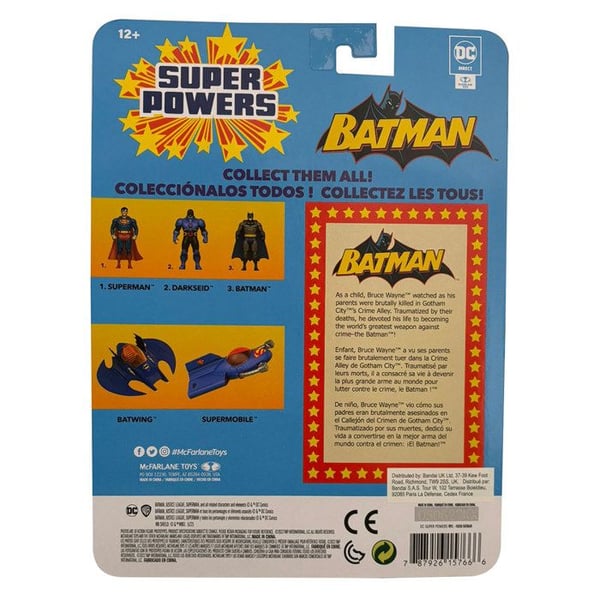 Superkrafter Batman, artikulerad retrofigur, samlarfigur, fanartikel, McFarlane Toys 15766