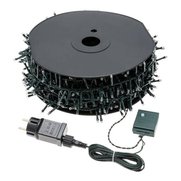 Guirlande Boa 6cm 40,5M 2000 LED kold hvid 8 lysprogrammer grøn kabel Lotti