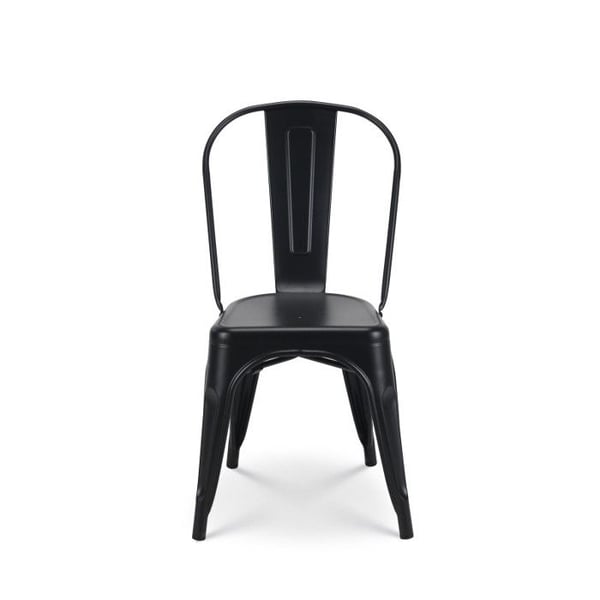 Set med 4 svarta metallstolar - Industriell stil
