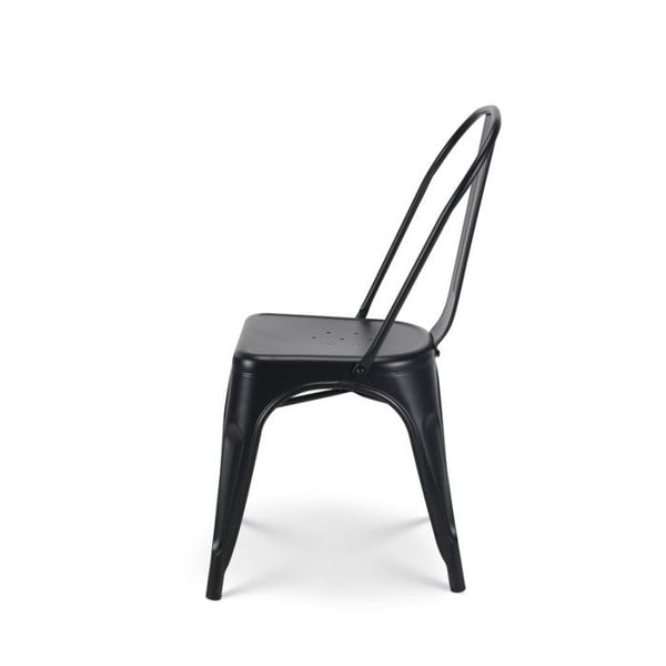 Set med 4 svarta metallstolar - Industriell stil