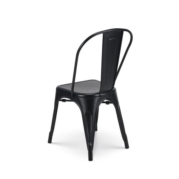 Set med 4 svarta metallstolar - Industriell stil