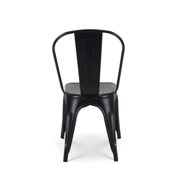 Set med 4 svarta metallstolar - Industriell stil