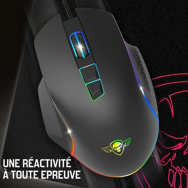 Spelmus - Spirit Of Gamer - PRO M1 - RGB Trådad - 8000 DPI - 7 Programmerbara Knappar