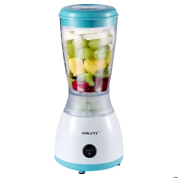Mini-blender 500ml 300W Multifunktion med rostfria knivar Sokany Vit / Blå