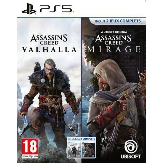 Komplett Assassin's Creed Valhalla + Ac Mirage-Spel-PS5