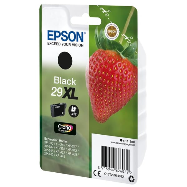 EPSON Strawberry blækpatron - Claria XL blæk - Sort - Epson Claria Home Ink - 11,3 ml - Inkjet - XL