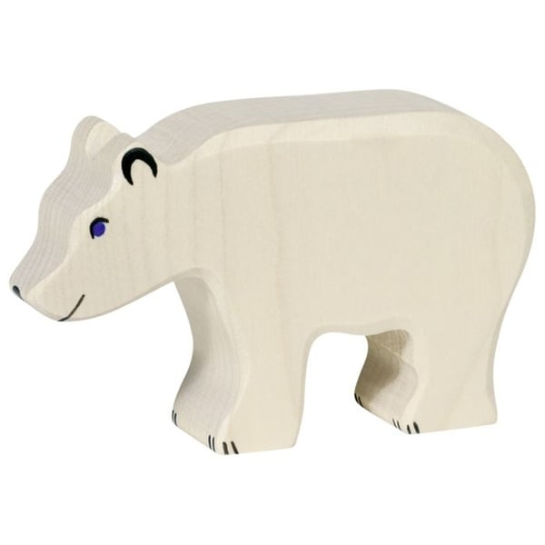 Figur - HOLZTIGER - 80207 - Isbjörn - Målad Trä - Europeisk Tillverkning