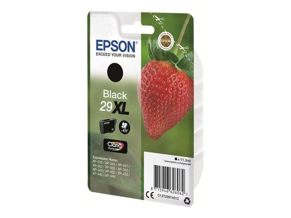 EPSON Strawberry blækpatron - Claria XL blæk - Sort - Epson Claria Home Ink - 11,3 ml - Inkjet - XL
