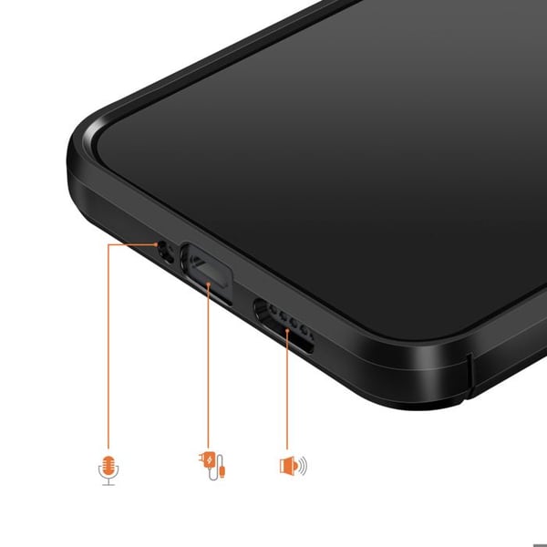 Siliconfodral för Redmi Note 15 Pro Plus med kolfiber-effekt, borstad textur, svart