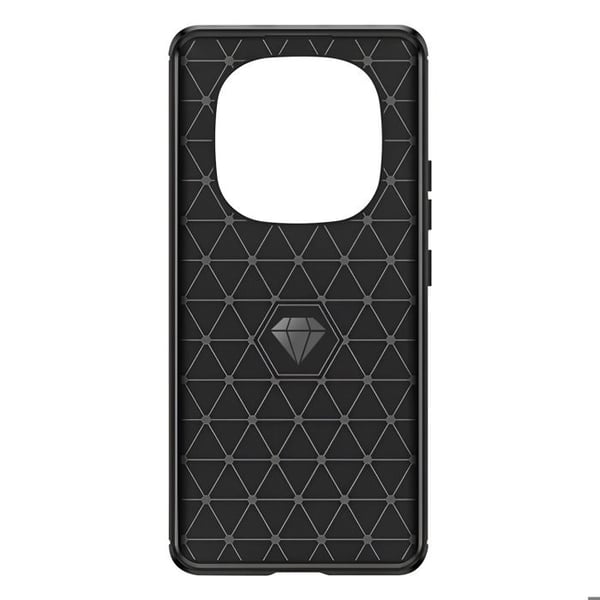 Siliconfodral för Redmi Note 15 Pro Plus med kolfiber-effekt, borstad textur, svart