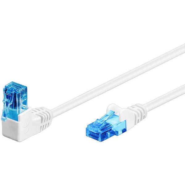 GOOBAY Ethernetkabel Cat6a 3m icke skärmad vit 1x RJ45 vinklad