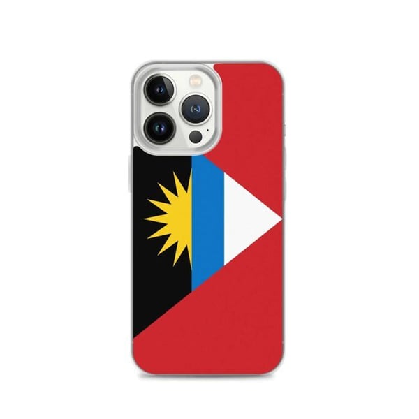 Telefonfodral – Flagga av Antigua och Barbuda – Kompatibel med iPhone 13 Pro – Mjuk Fodral – Slitstark och Stötresistent – Pixelforma