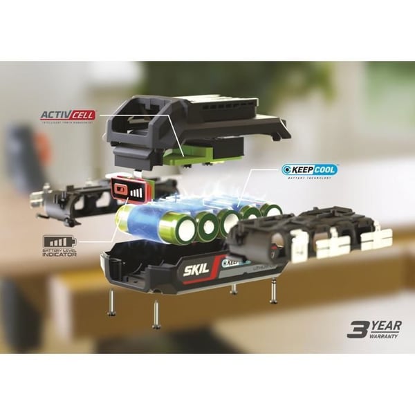 Litiumjonbatteri - SKIL - 20V Max (18 V) - 4,0Ah - LED-laddningsindikator - Keep Cool - ActivCell - 3104 AA