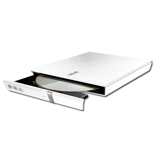 Asus SDRW-08D2S-U 8x Slim White USB 2.0 ekstern DVD-brænder med diskkryptering og træk-og-brænd