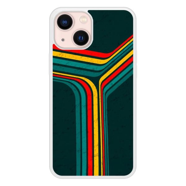 Coque i silikon förstärkt tryckt som är kompatibel med Apple iPhone 13 Mini Retro linjer