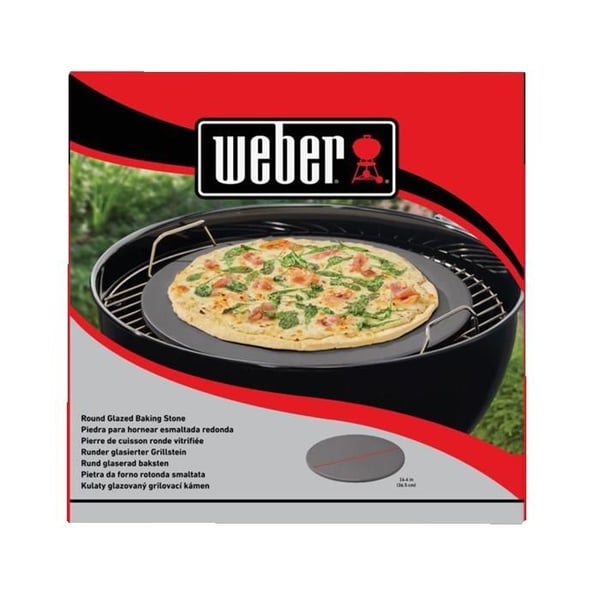 Grilltillbehör - WEBER - Pizzasten Ø 36 cm - Glasyrad - Krispig - Lätt att rengöra