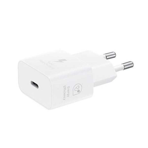 Samsung mobiltelefonladdare 25W FAST nätladdare, USB Typ C-port Vit