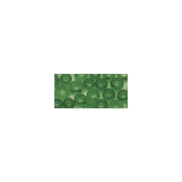 Rocailles, 2,6 mm ø, transparenta, grön, förpackning 17g