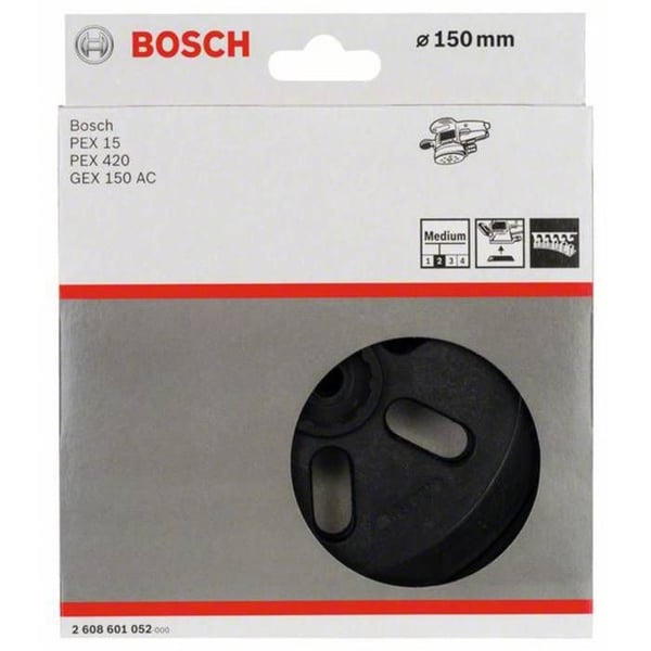 Orbital slipplatta - Bosch - 150 mm - Medelhård - Svart - Excenterslipmaskiner