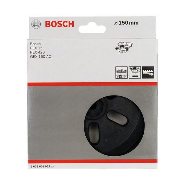 Orbital slipplatta - Bosch - 150 mm - Medelhård - Svart - Excenterslipmaskiner