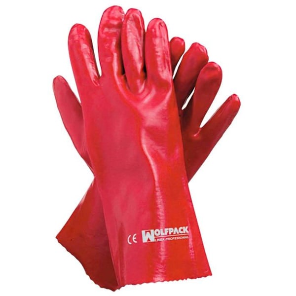 Maurer bygghandske - 15031095 - Röd PVC-handske 35 cm