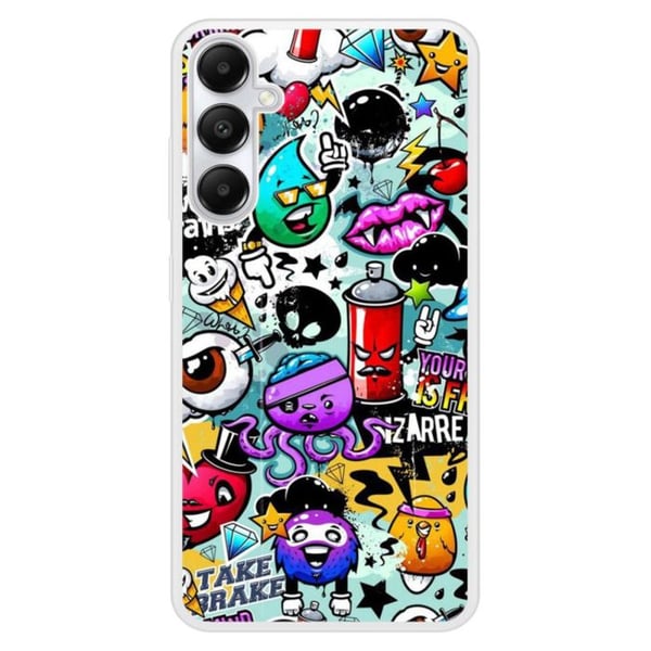 Coque i förstärkt silikon med tryck kompatibel med Samsung Galaxy A25 Graffiti 2