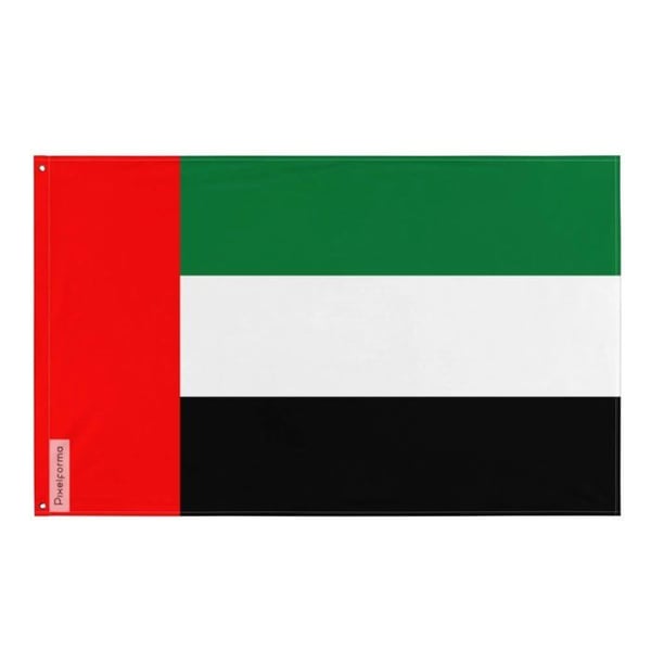 Förenade Arabemiratens flagga – 120 x 180 cm – Polyester – Metallöglor – Motståndskraftig