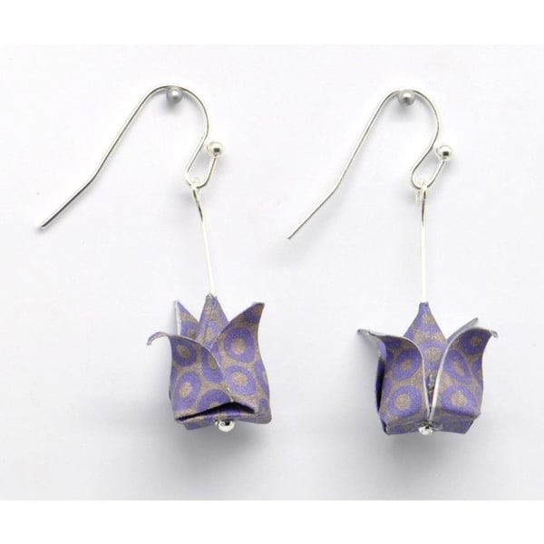 Cocotten - Örhängen i origami-papper Lotus Lila
