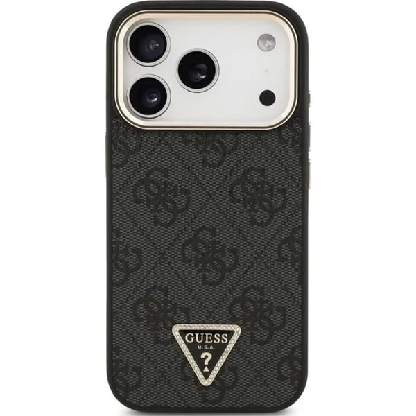 Guess 4G Triangle Logo Cover med MagSafe til iPhone 17 Pro 6.3" Sort Guld - GUHMP17LP4GTDGMK