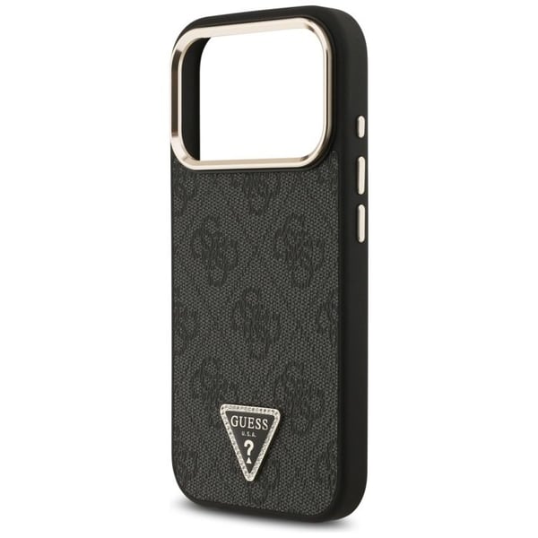 Guess 4G Triangle Logo Cover med MagSafe til iPhone 17 Pro 6.3" Sort Guld - GUHMP17LP4GTDGMK