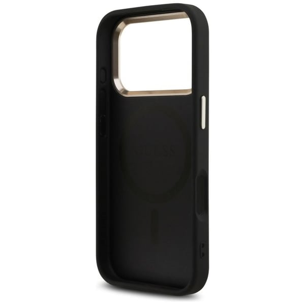 Guess 4G Triangle Logo Cover med MagSafe til iPhone 17 Pro 6.3" Sort Guld - GUHMP17LP4GTDGMK