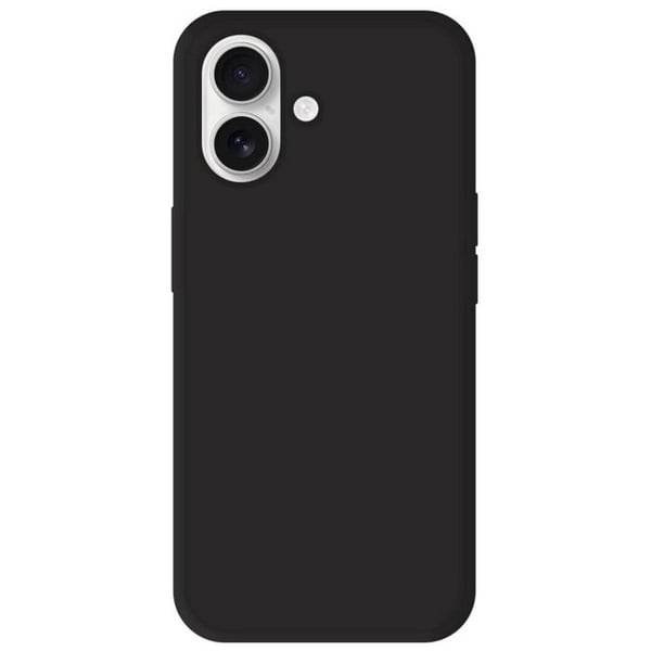 Vanligt mattsvart silikonfodral som är kompatibelt med Apple iPhone 16 Plus