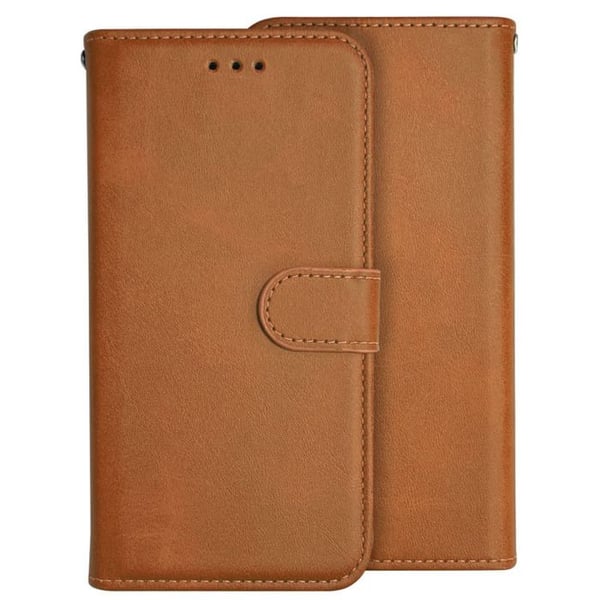 Etui med flik i konstläder i kamelfärg - Kompatibel med Samsung Galaxy S24 Ultra