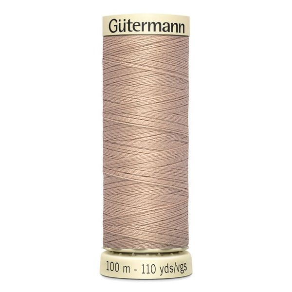 5-pack 100m tråd 100% polyester Gutermann Ref 788988 - Att 422 - sand