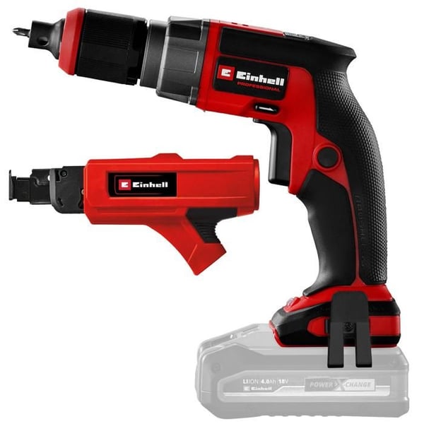 Einhell Professional Trådlös gipsskruvdragare TP-DY 18 Li BL + Magazine-Solo PXC (18V) Levereras utan batteri eller laddare