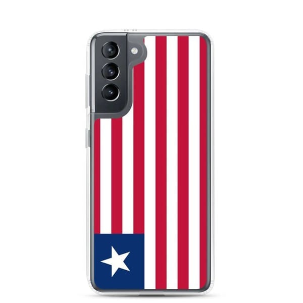 Telefonfodral – Liberias flagga – Kompatibel med Samsung Galaxy S10 – Mjuk fodral – Slitstark och stöttålig – Pixelforma