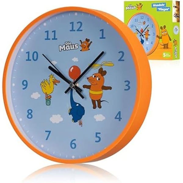 Klocka - BRESSER - DieMaus - Färgglad design - Tyst gång - För barn