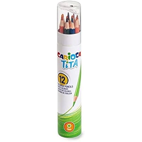 Ritmaterial - CARIOCA - TITA PAPERTUBE - 12 delar - Klara färger - Säker för barn