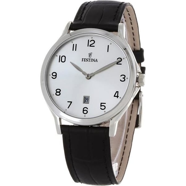 Ur - FESTINA - F16745-1 - Sort læder - Vandmodstand 5 ATM - Klassisk analog