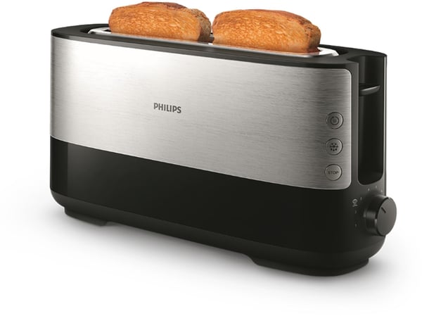 Brödrost - PHILIPS - HD2692/90 - Metallfrukostkollektion - 1 lång skåra - 950W - Rostfritt stål