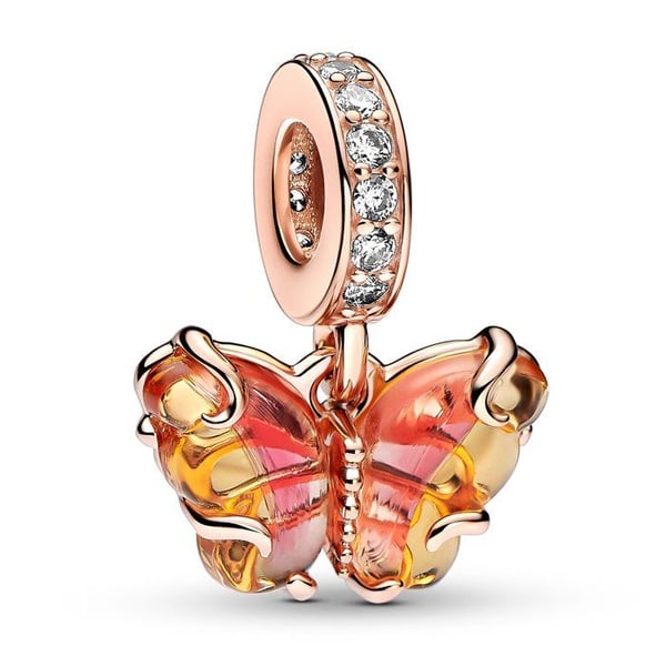 Hänge Dam - PANDORA - 782698C01 - 925/1000 Silver - Gammal Rosa - Kubisk Zirkonia