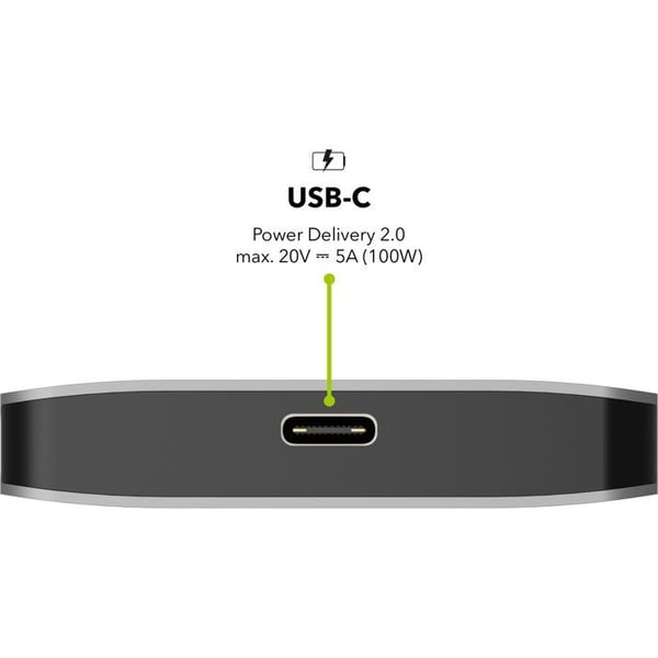 AlzaPower Metal USB-C Dock Station 8in1 Dual Screen C8 Rymdgrå (USB-C dockningsstation i metall)
