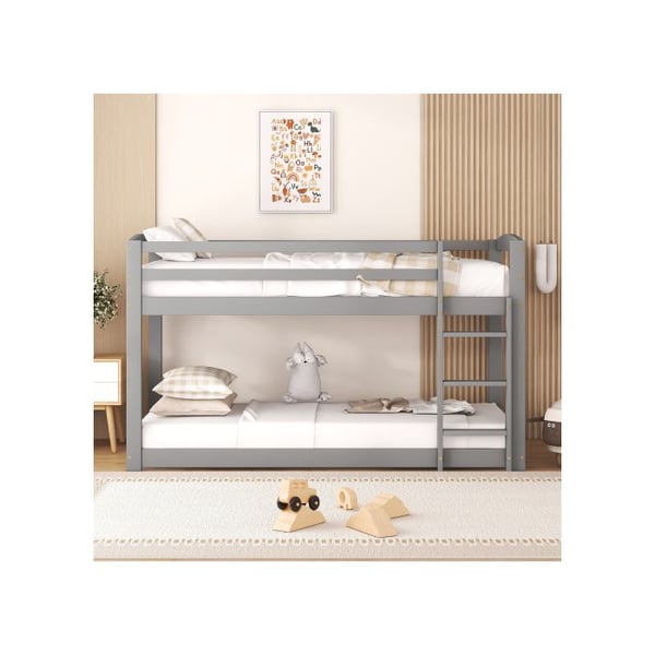 Sammenklappelig seng - MUVOE - 90x200cm - Massivt træ - Grå - 2 personer